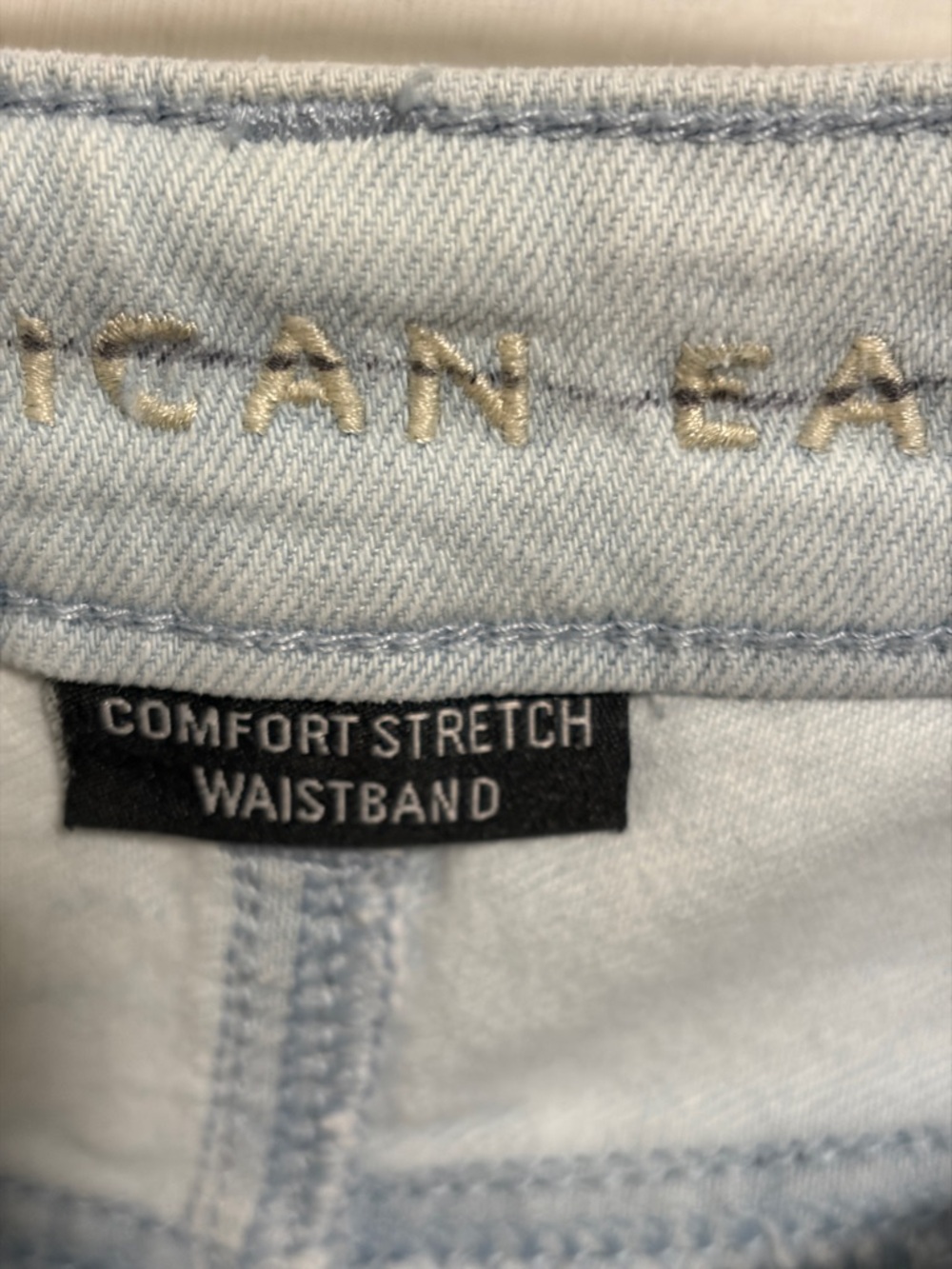 American Eagle Outfitters Blue and White Tie-Dye Denim Shorts - Picture 3 of 5